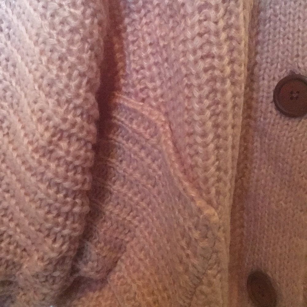 Chunky Knit Oversized Peach Sweater Cardigan β€οΈ - Picture 10 of 15